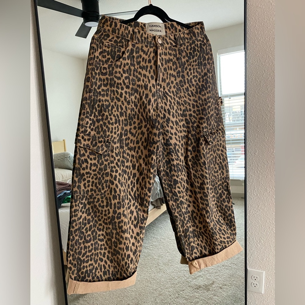 Damson Madder Leopard Cargo Pants/Jeans